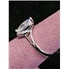 Image 2 : *NEW* PLATINUM PLATED 1CT MARQUISE CUT SIMULATED DIAMOND (CZ) SEMI-HALO RING: SIZE 6