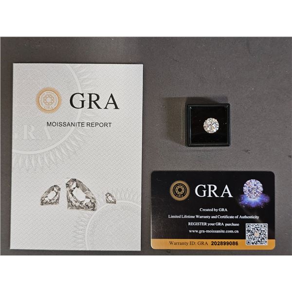 *NEW* 4CT ROUND BRILLIANT CUT MOISSANITE LAB DIAMOND: GH, VVS1, GRA REPORT