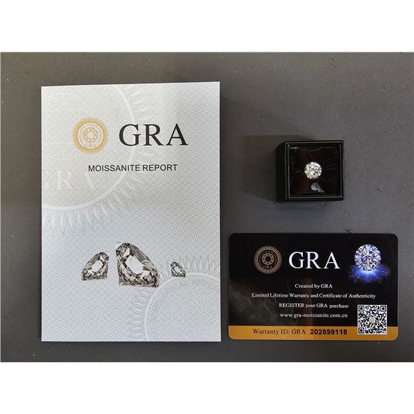 *NEW* 2CT ROUND BRILLIANT CUT MOISSANITE LAB DIAMOND: GH, VVS1, GRA REPORT