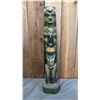 Image 1 : HAND CARVED & PAINTED 23" TALL FIRST NATIONS WOOD TOTEM POLE