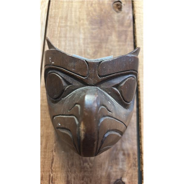 SMALL HAND CARVED FIRST NATIONS WOOD EAGLE MASK