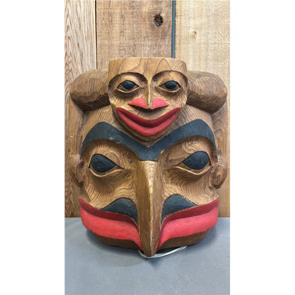 HAND CARVED & PAINTED FIRST NATIONS MASK