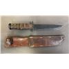 Image 3 : USMC KA-BAR KNIFE WITH LEATHER SHEATH *BLADE NEED CLEANING/SOME RUST*
