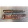 Image 4 : USMC KA-BAR KNIFE WITH LEATHER SHEATH *BLADE NEED CLEANING/SOME RUST*