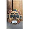 Image 2 : HAND CARVED & PAINTED FIRST NATIONS WOOD SUN PLAQUE & RATTLE