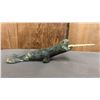 Image 1 : HAND CARVED INUIT SOAPSTONE NARWHAL SCULPTURE