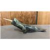 Image 2 : HAND CARVED INUIT SOAPSTONE NARWHAL SCULPTURE