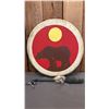 Image 1 : 15" DIAMETER HAND PAINTED FIRST NATIONS DRUM WITH BEATER