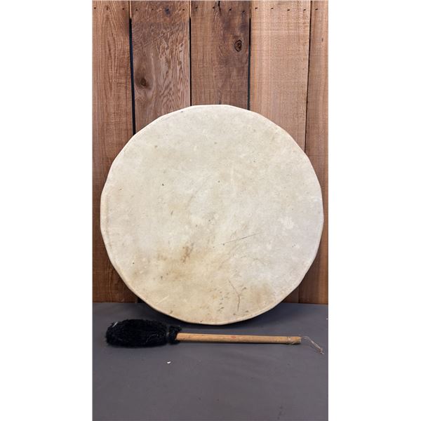 20" DIAMETER FIRST NATIONS DRUM WITH BEATER