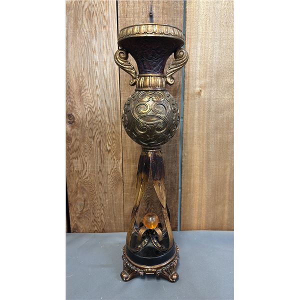 17" TALL ORNATE VINTAGE STYLE PEDESTAL CANDLE HOLDER