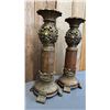 Image 2 : PAIR OF 14.5" TALL PEDESTAL CANDLE HOLDERS