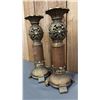 Image 3 : PAIR OF 14.5" TALL PEDESTAL CANDLE HOLDERS