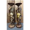Image 1 : PAIR OF 19" TALL CHERUB PEDESTAL CANDLE HOLDERS