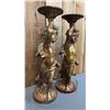 Image 2 : PAIR OF 19" TALL CHERUB PEDESTAL CANDLE HOLDERS