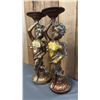 Image 3 : PAIR OF 19" TALL CHERUB PEDESTAL CANDLE HOLDERS