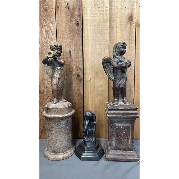 (3) ASSORTED DECORATIVE FIGURAL SCULPTURES