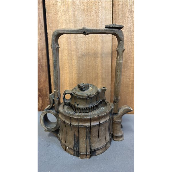 SMALL CLAY TREE STUMP TEAPOT