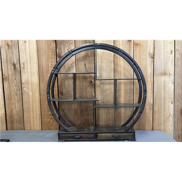CHINESE WOOD DISPLAY STAND WITH 2 DRAWERS
