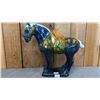 Image 1 : ASIAN "SANCAI" (TRI-COLOUR) STYLE CERAMIC HORSE: 16" LONG X 14.5" TALL