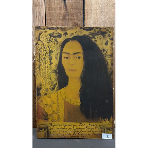 STRETCHED CANVAS PRINT OF "SELF-PORTRAIT WITH LOOSE HAIR" BY FRIDA KAHLO
