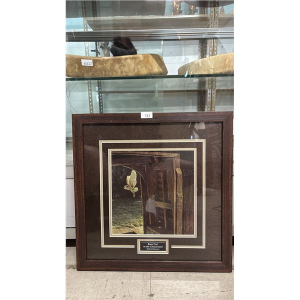 FRAMED ROBERT BATEMAN "BARN OWL IN THE CHURCHYARD" PRINT