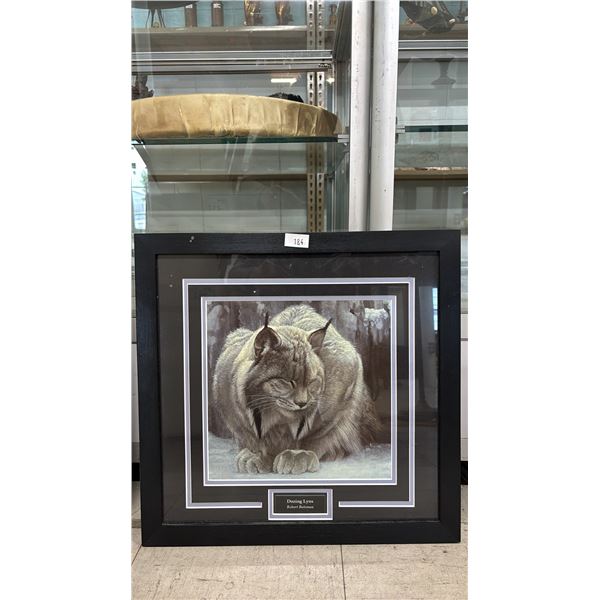 FRAMED ROBERT BATEMAN "DOZING LYNX" PRINT