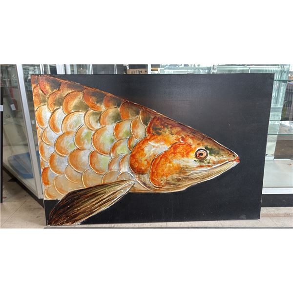 LARGE 3D FISH WALL ART ON STRETCHED CANVAS