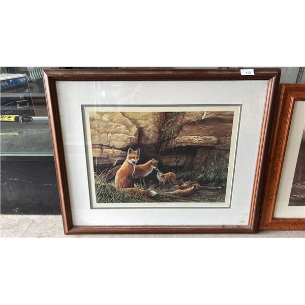 FRAMED LTD. EDITION PENCIL SIGNED LISA CALVERT "FOX SUMMER" PRINT: 3621/3790