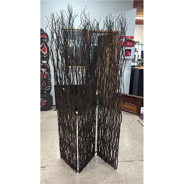 6' TALL 3-PANEL WILLOW BRANCH ROOM DIVIDER
