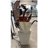 Image 1 : TALL PLASTIC PLANTER CONTAINING ASSORTED WOOD CANES
