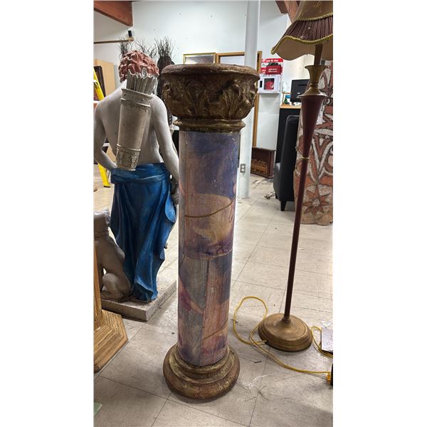 44.5" TALL PAPIER MACHE CHERUB MOTIF PEDESTAL