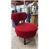 Image 1 : MODERN ARMLESS OCCASIONAL CHAIR WITH RED VELVET UPHOLSTERY