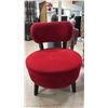 Image 2 : MODERN ARMLESS OCCASIONAL CHAIR WITH RED VELVET UPHOLSTERY