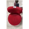 Image 4 : MODERN ARMLESS OCCASIONAL CHAIR WITH RED VELVET UPHOLSTERY