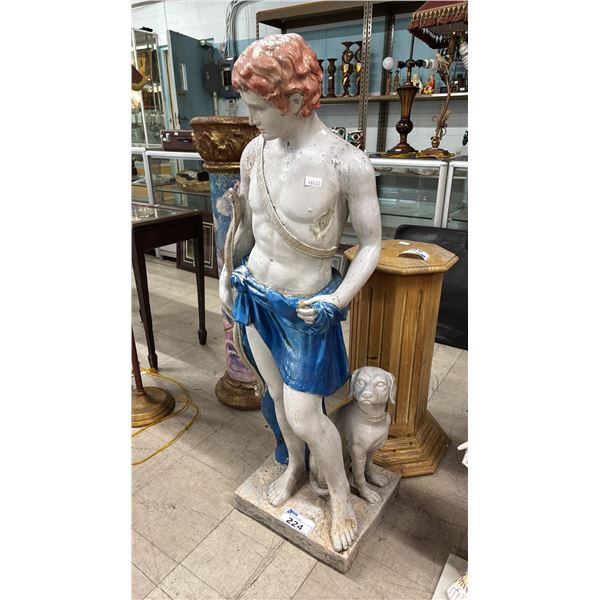 50" TALL NEOCLASSICAL APOLLO THE HUNTER GARDEN STATUE