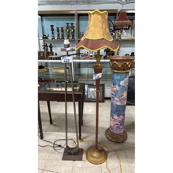 (2) FLOOR LAMPS - 1 HAS NO CHAIN