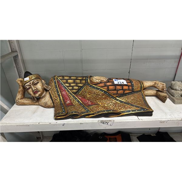 SOUTHEAST ASIAN CARVED WOOD SCULPTURE: APPROX. 45" LONG