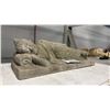 Image 3 : CONCRETE RECLINING BUDDHA FIGURE: 19" LONG