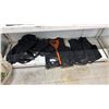 Image 1 : SHELF OF LEATHER VESTS, JACKET & BOOTS
