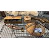 Image 2 : SHELF OF ASSTD. VINTAGE ITEMS: CIGAR BOX, SMALL WOOD MODEL KAYAK, BAMBOO HAT, CERAMIC COLLIE & MORE
