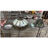 Image 1 : (2) TIFFANY-STYLE LAMP SHADES, VINTAGE CERAMIC JUG & "CHANDLER'S COTTAGE" COLLECTOR PLATE