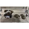 Image 1 : ANTIQUE DIAL TELEPHONE & (2) CONCRETE BIRD STATUES WITH MISSING HEADS