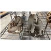Image 2 : CERAMIC GECKO MOTIF LIDDED DISH, (2) CARVED WOOD FIGURES, PORCELAIN POLAR BEARS & PORCELAIN FOXES