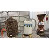 Image 1 : VINTAGE NAVAL RUM FLAGON, VINTAGE METAL PITCHER & PEDESTAL CANDLE HOLDER