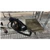Image 3 : TOOL BELT, ANTIQUE PHONE, CARVED STONE WALL PLAQUE & THROW CUSHION