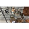 Image 2 : (2) CIGAR BOXES OF ASSTD. MINI FIGURES, WOVEN BASKET/BAG, WALL MOUNT METAL WALL HOOK & MORE