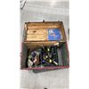 Image 4 : ANTIQUE RED STEAMER TRUNK FILLED WITH ASSORTED HAND TOOLS