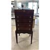 Image 2 : VINTAGE QUEEN ANNE STYLE JEWELRY ARMOIRE WITH LIFT-TOP LID & 4 DRAWERS *MISSING RIGHT HANDLE*