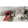 Image 1 : PRINCESS HOUSE TEAPOT, MARBLE MORTAR & PESTLE & CHILD'S TOY TEA SET IN WICKER BASKET