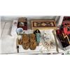 Image 1 : LEATHER MOCCASINS, CEDAR BOX, FIRST NATIONS DESIGN WATER BOTTLE, MUGS  & MORE